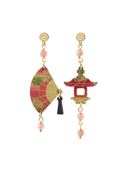 shaded-pink-mini-brass-fan-earrings